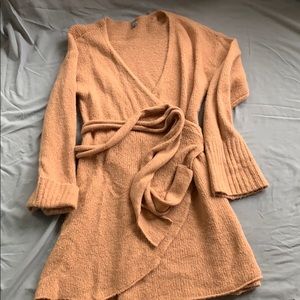 NEVER WORN! Aerie Tan Knit Wrap Dress!
